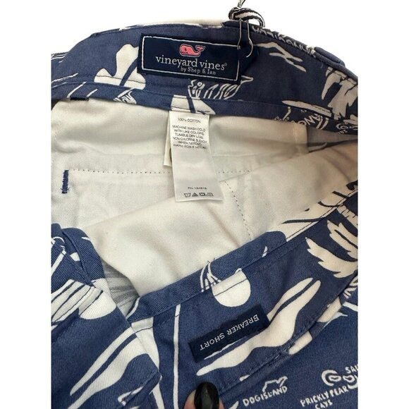 NWT Vineyard Vines 7” Breaker Shorts Mens Size 32 Blue Hawaiian Boat Chino - Picture 2 of 4